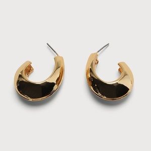 Lulus Shining Statement 14KT Gold Chunky Hoop Earrings